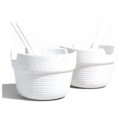 United By Blue Stackable Stoneware Noodle Bowl 2-Pack - Food Storage